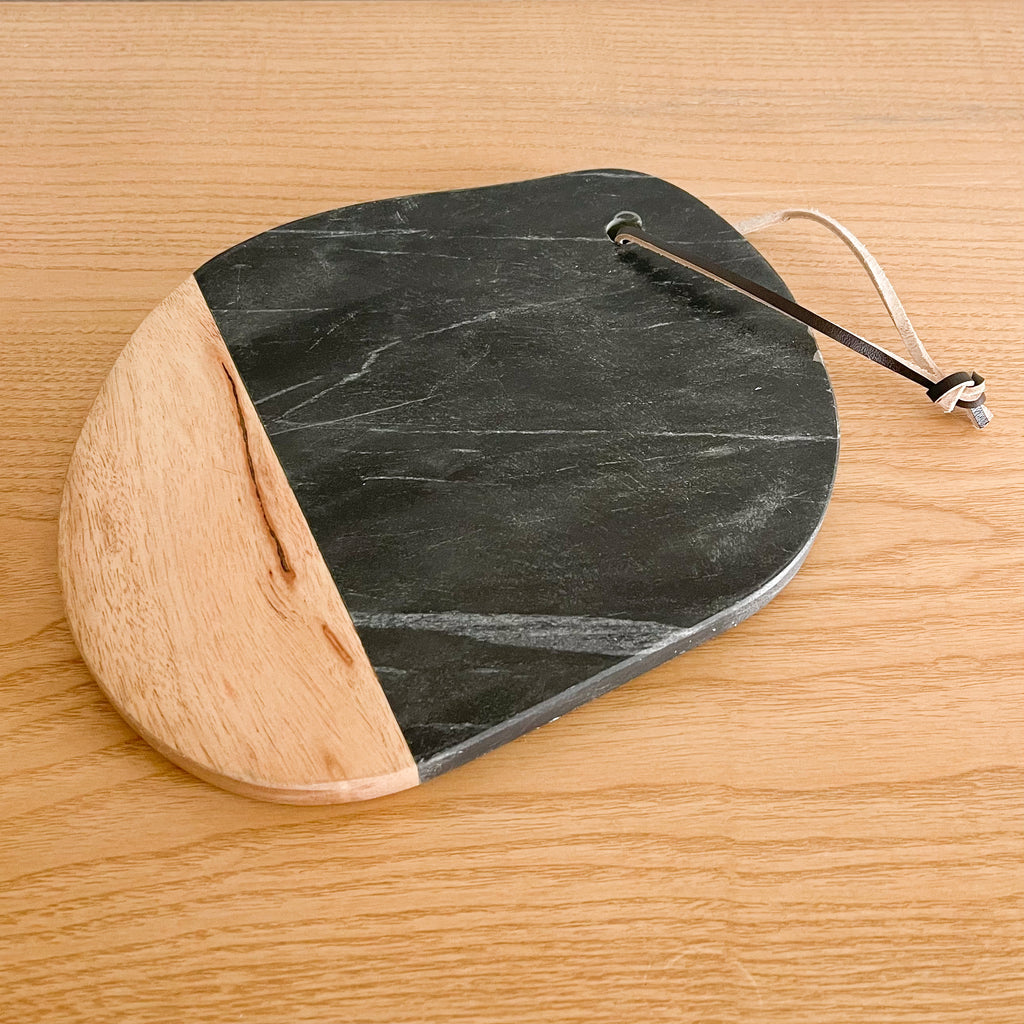 Black Marble & Wood Cutting Board
