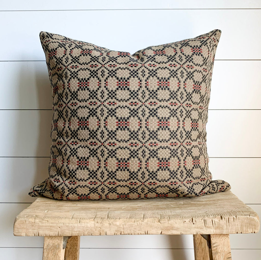 18" Black Jacquard Pillow Cover