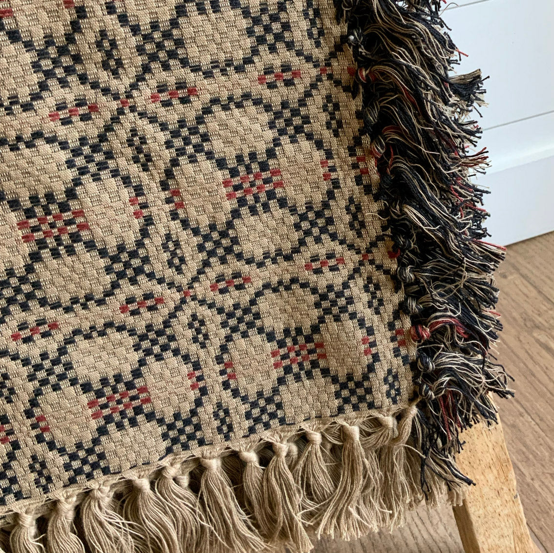 Black Jacquard Afghan Throw