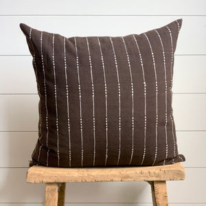 Brown Woven Stripe Pillow Cover