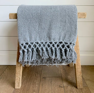 Gray Fringe Throw