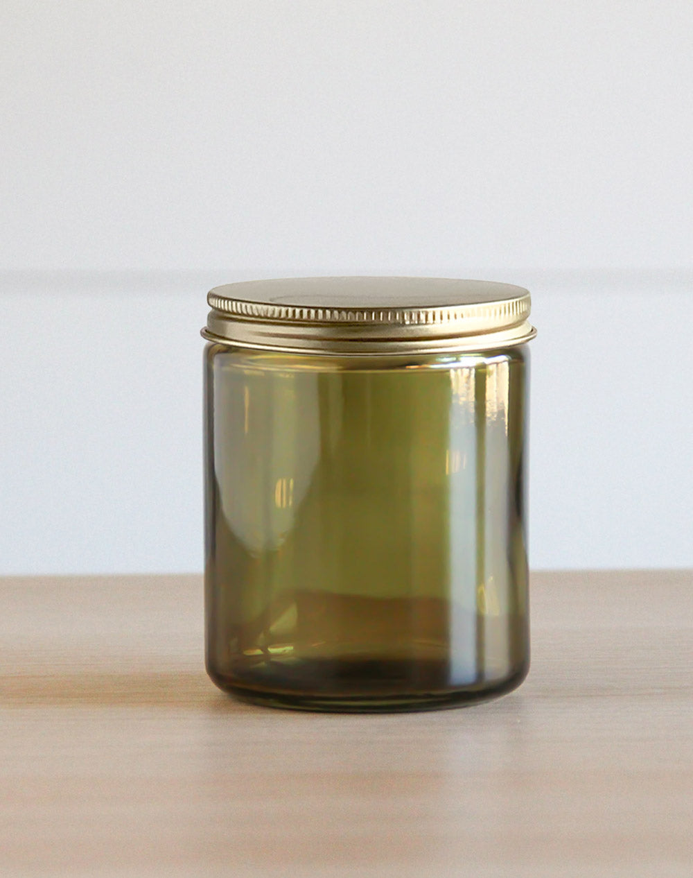 Moss Green 8 oz Glass Jar & Gold Lid