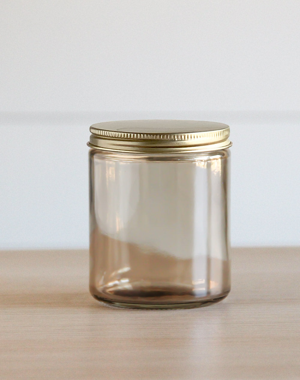 Oatmeal 8 oz Glass Jar & Gold Lid