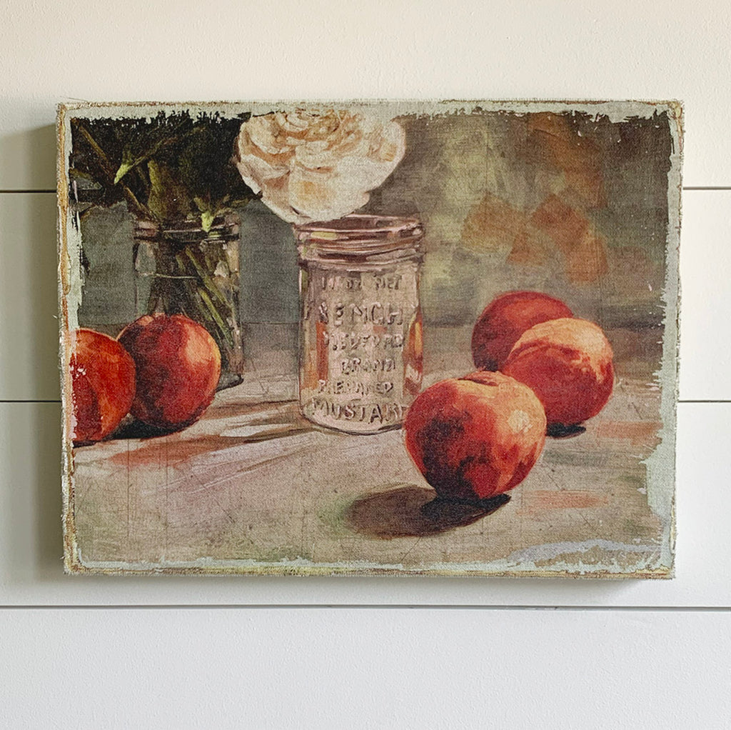 Peaches Still Life Canvas Art