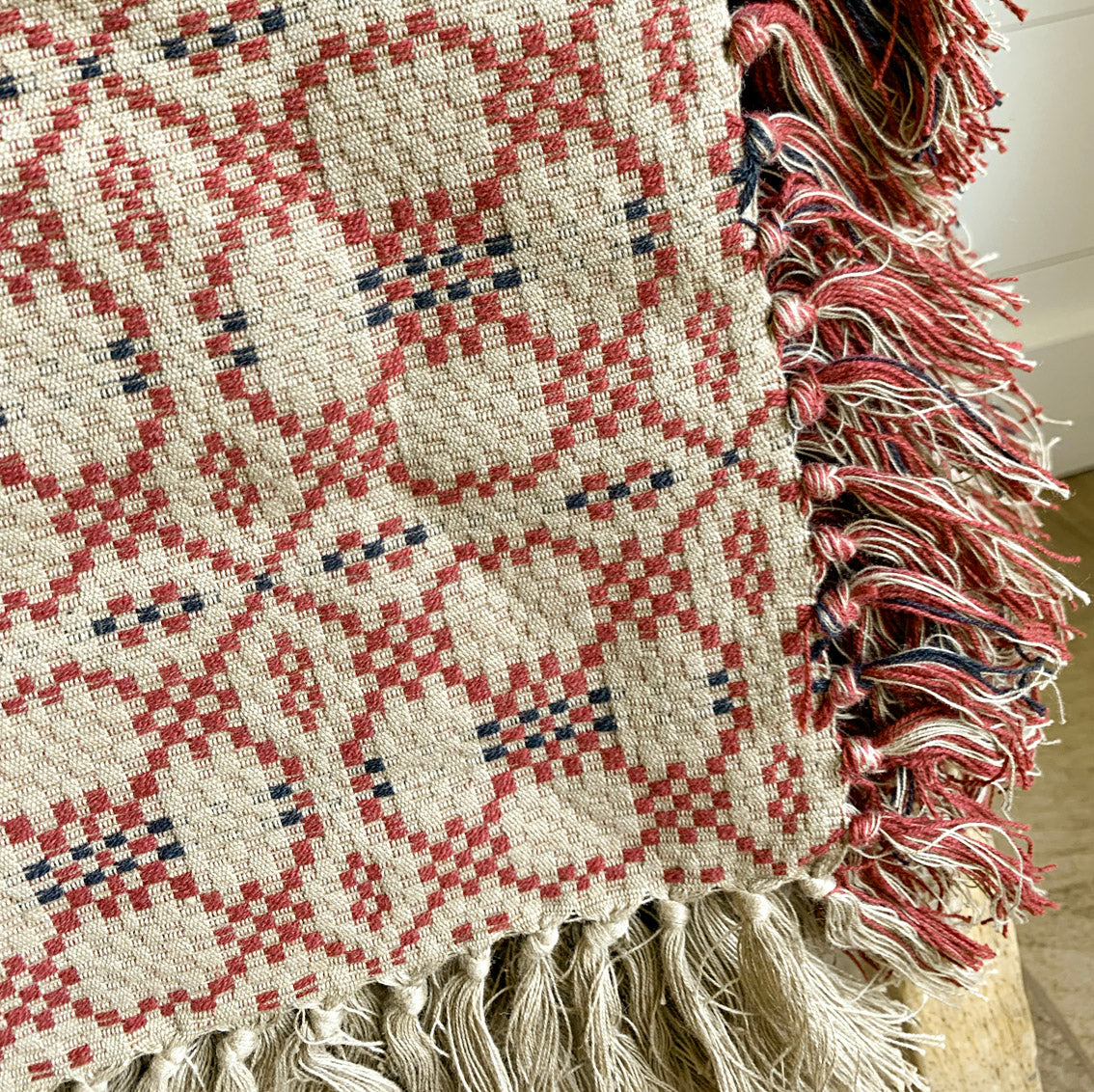 Red Jacquard Afghan Throw