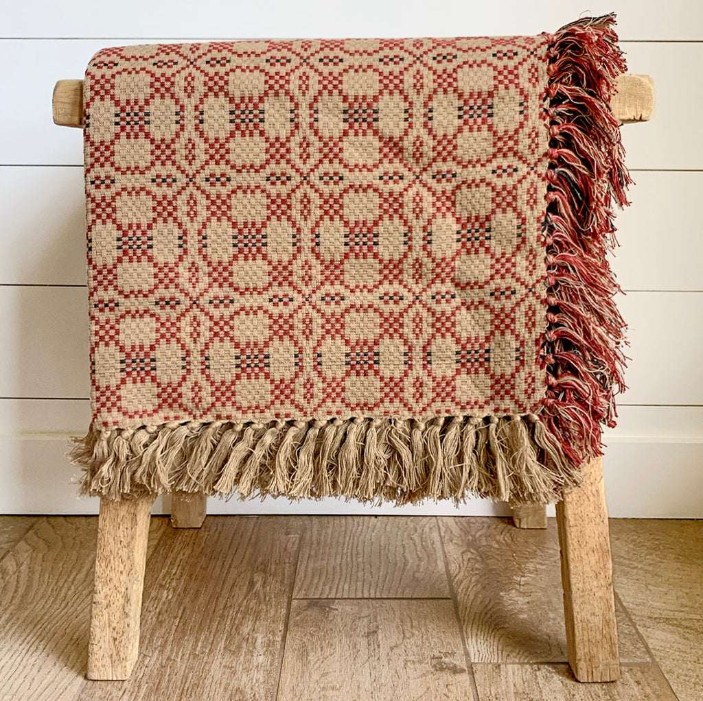 Red Jacquard Afghan Throw