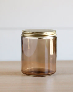 Sand 8 oz Glass Jar & Gold Lid