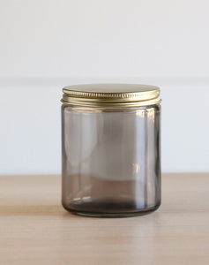 Stone 8 oz Glass Jar & Gold Lid