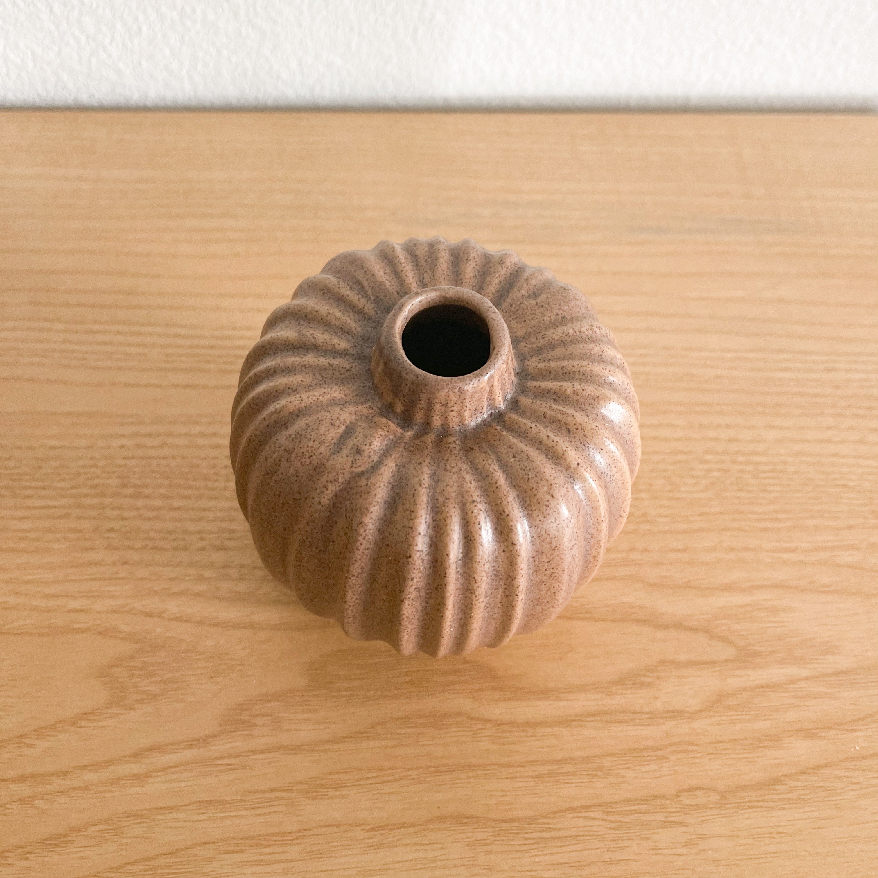 Brown Pleated Vase