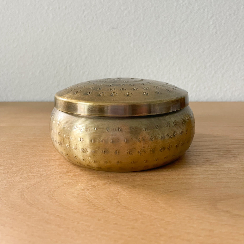 Hammered Brass Trinket Container