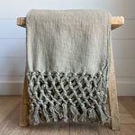 Muted Green Fringe Throw