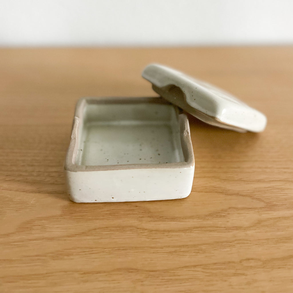 Stoneware Box With Lid Small