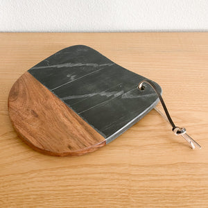 Black Marble & Wood Cutting Board