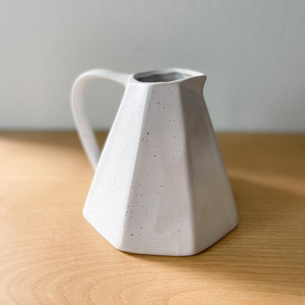 White Geometric Pitcher