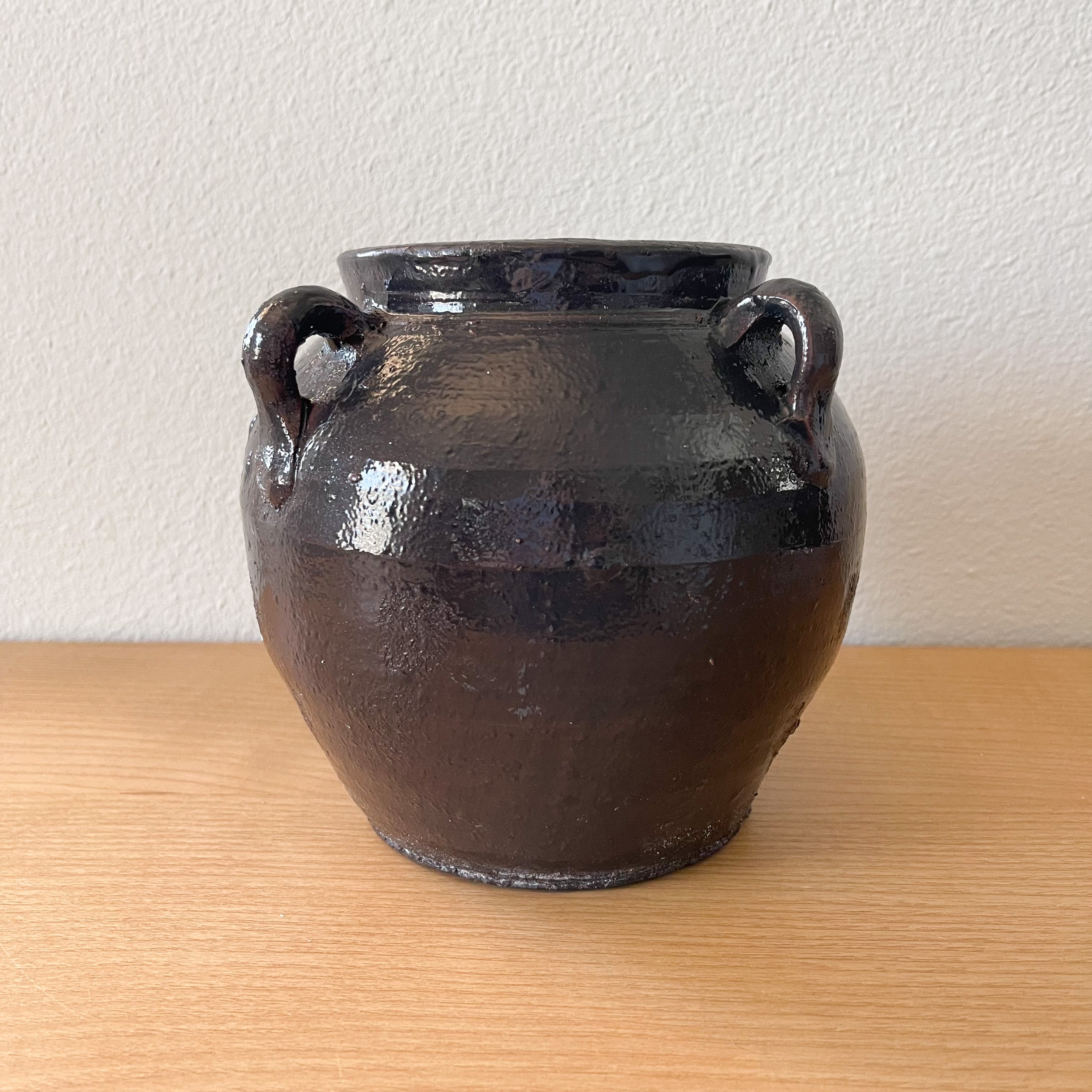 Vintage Black Clay Jar