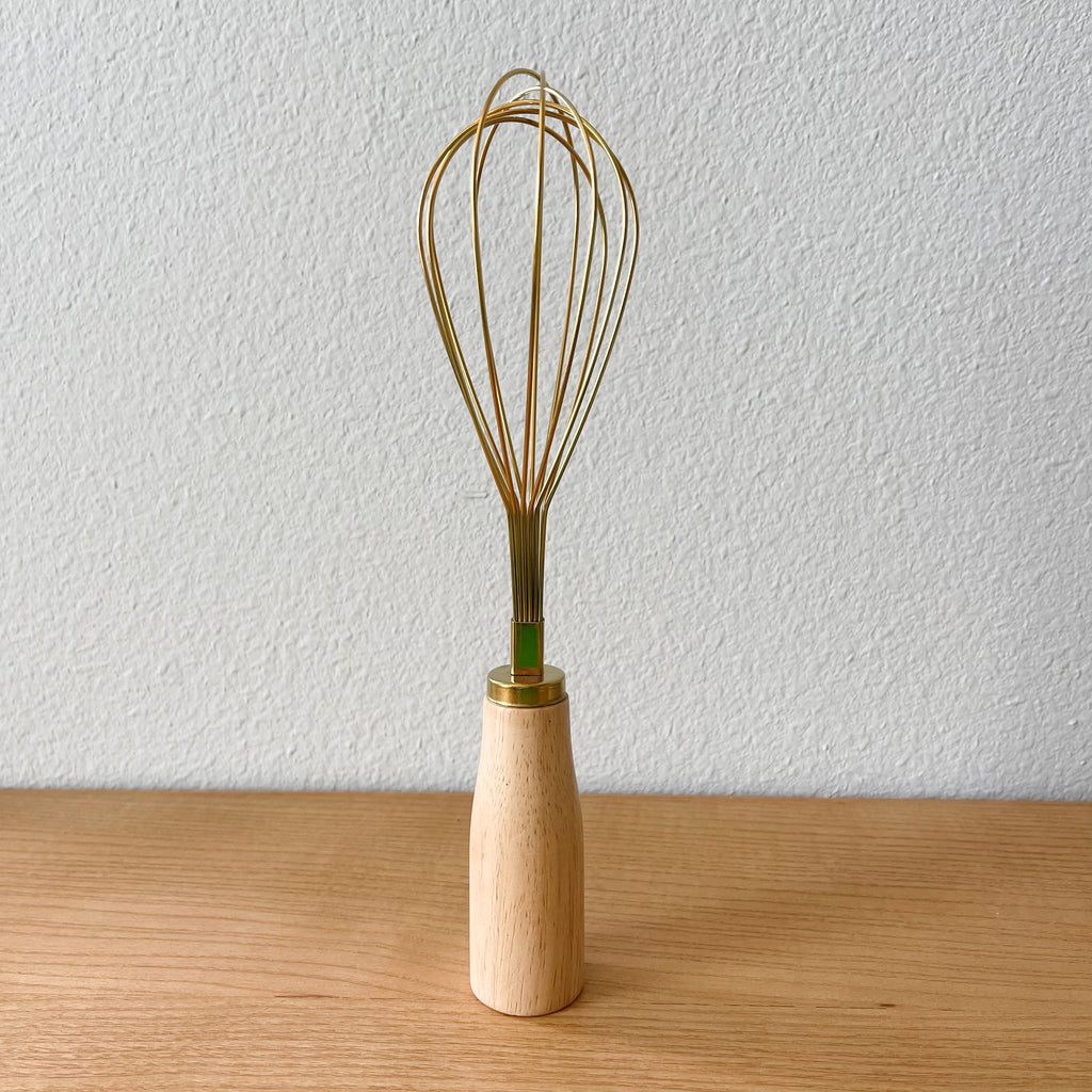 Gold & Wood Whisk