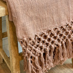 Pink Fringe Throw